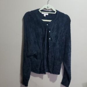 Philosophy Black Cardigan Sweater Soft Knit Versatile Size Large